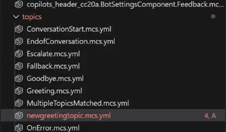 Skærmbilledet af ændringer, der er synlige i forskellige farver i Visual Studio Code.