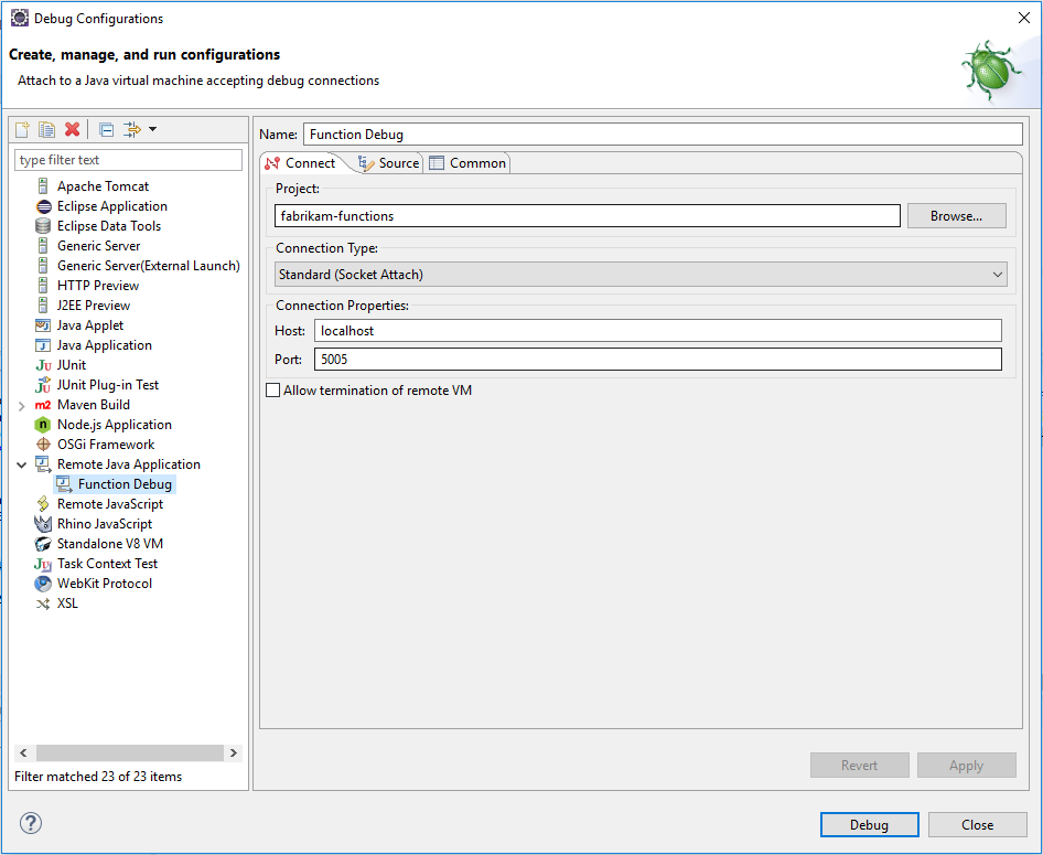 Debuggen von Funktionen in Eclipse