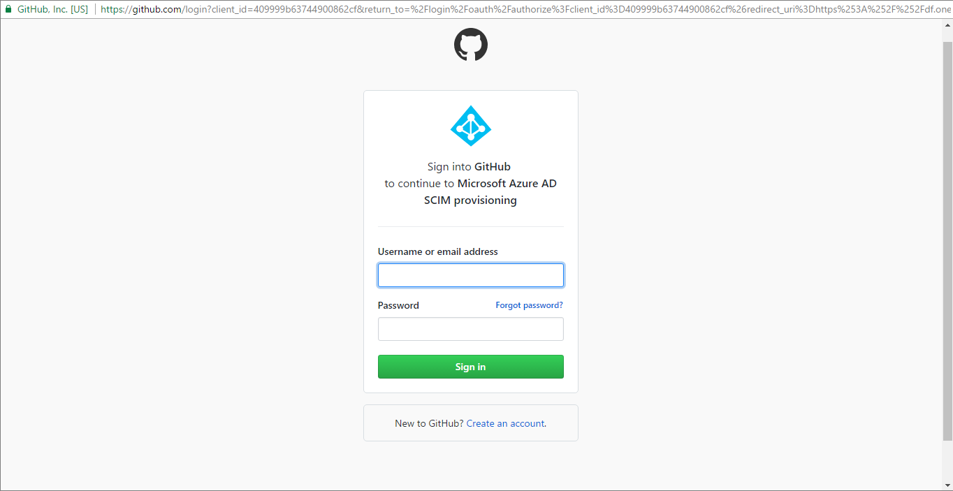 Screenshot zeigt die Anmeldeseite für GitHub.