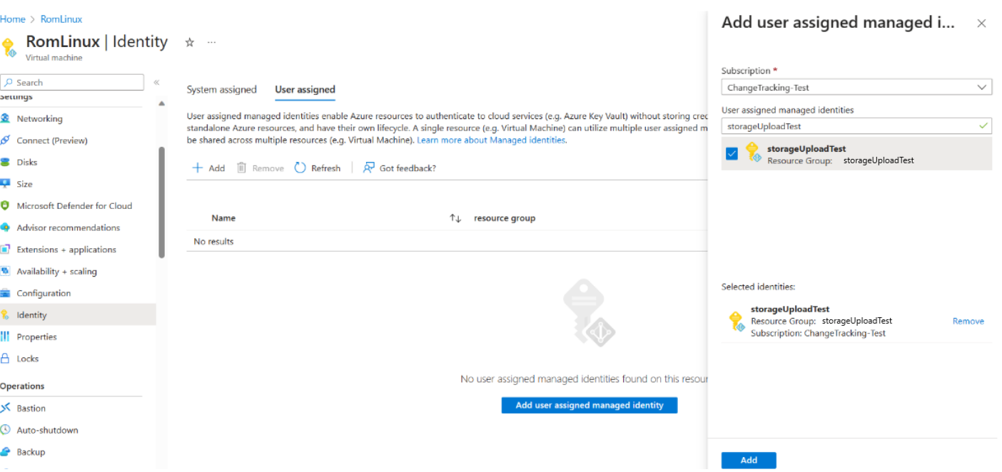Screenshot that shows assigning the role to user-assigned managed identity.