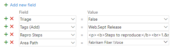 Screenshot that shows setting a custom Triage field to False.