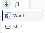 Screenshot showing export options for shared sessions.