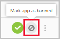 Icon for banning an OAuth app in the App governance page.