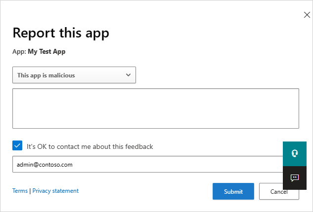 Screenshot of the app row context menu with the Report app option selected.