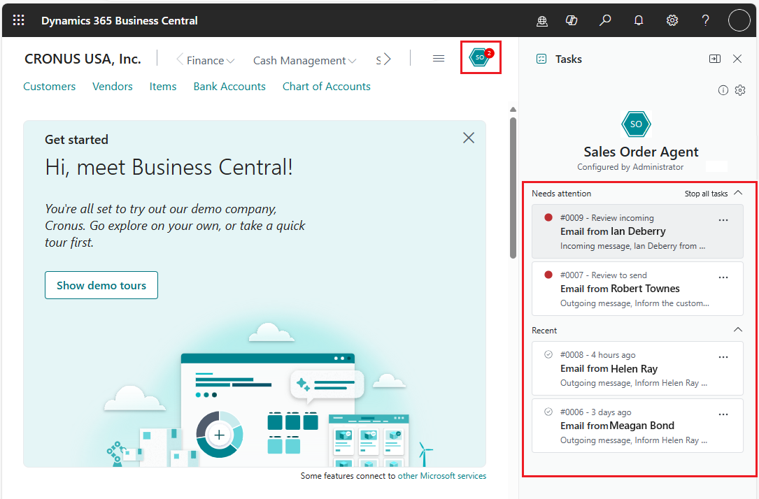 Shows the task view with steps