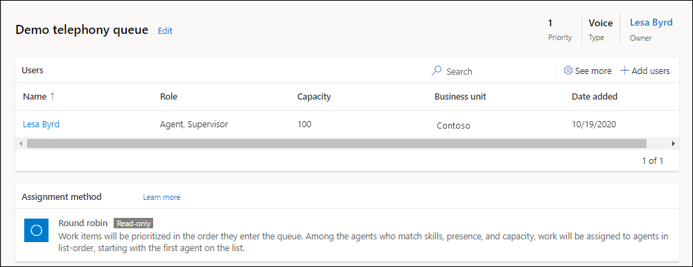 Configure queue for voice Configure queue for voice.