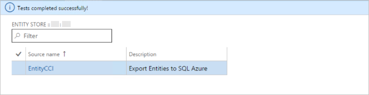 Screenshot of database for entity.