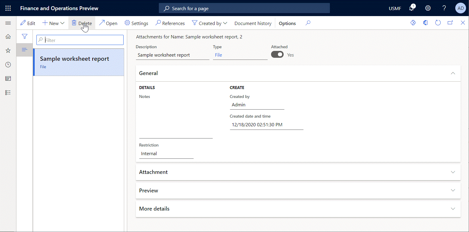 Screenshot of replacing the template on the Format designer page.