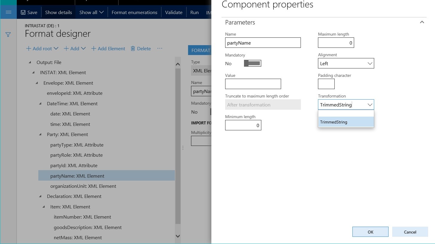 Screenshot of a transformation being used.