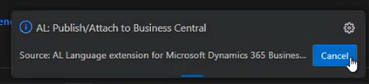 Example of canceling the publish from within Visual Studio Code