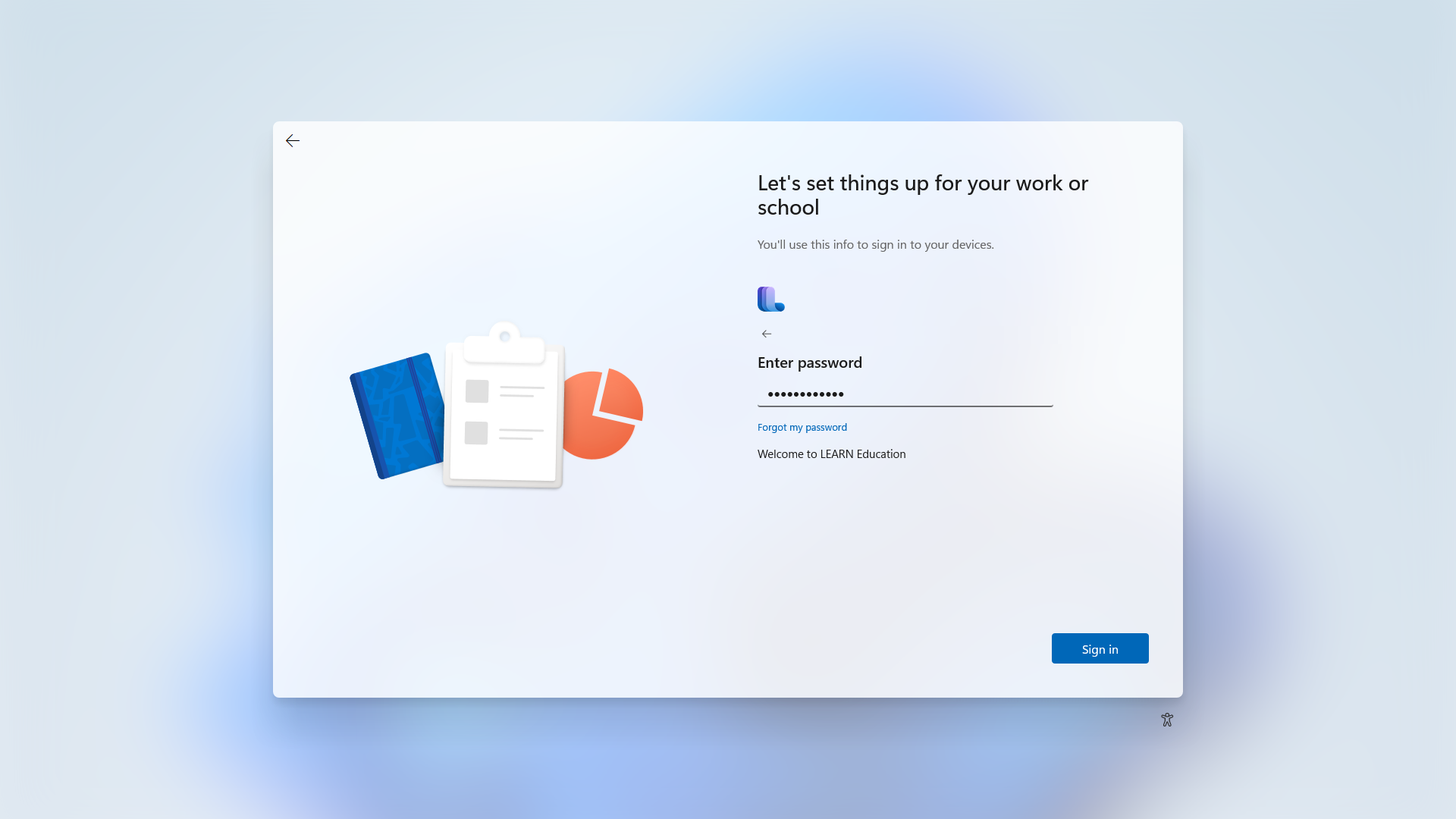 Windows 11 OOBE - authentication page