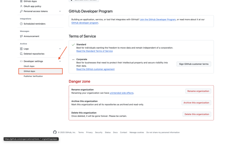 Screenshot of GitHub with GitHub Apps highlighted