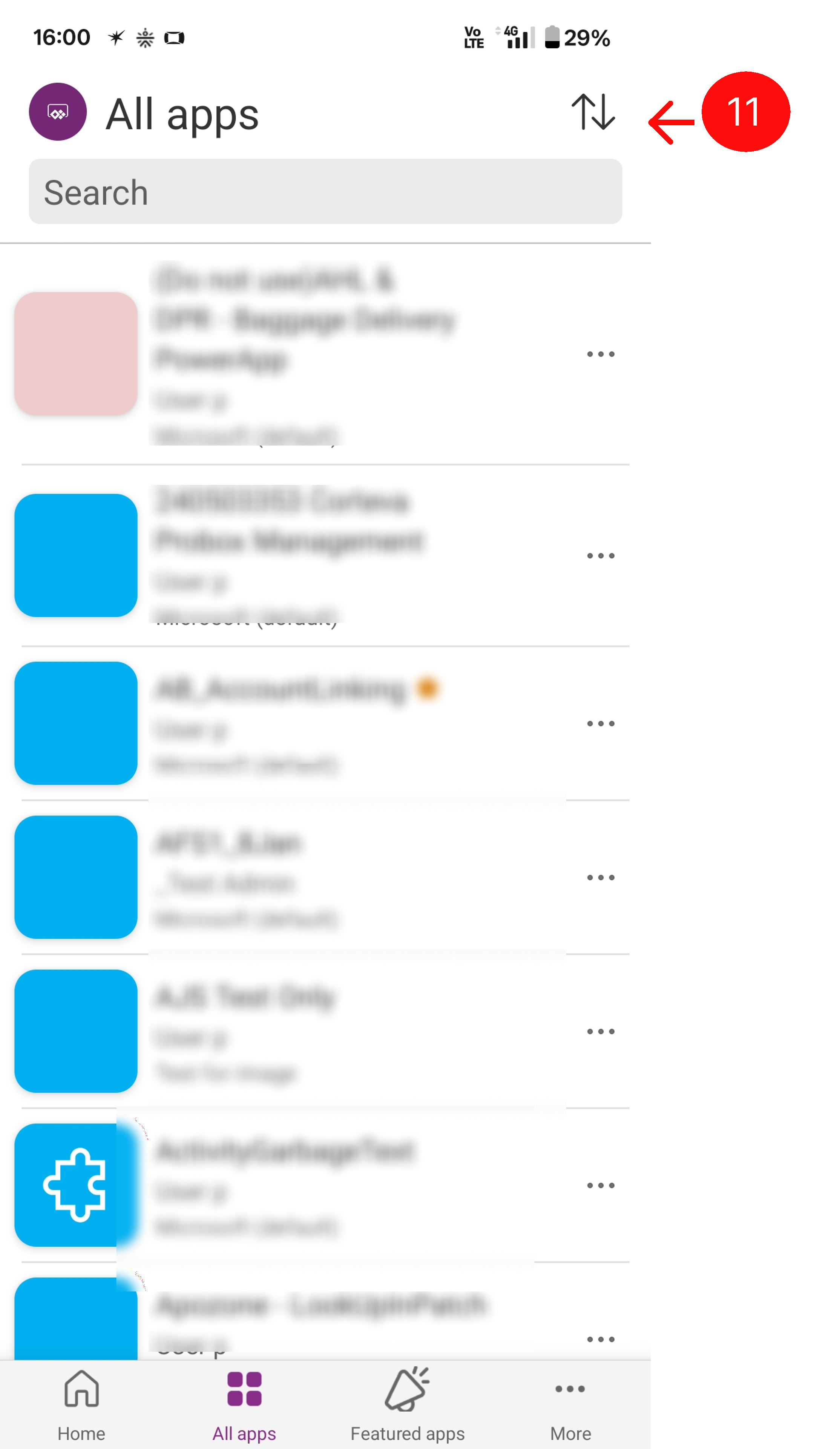 Sort apps option Sort apps option.