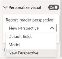Screenshot of the dropdown arrow showing available perspectives.