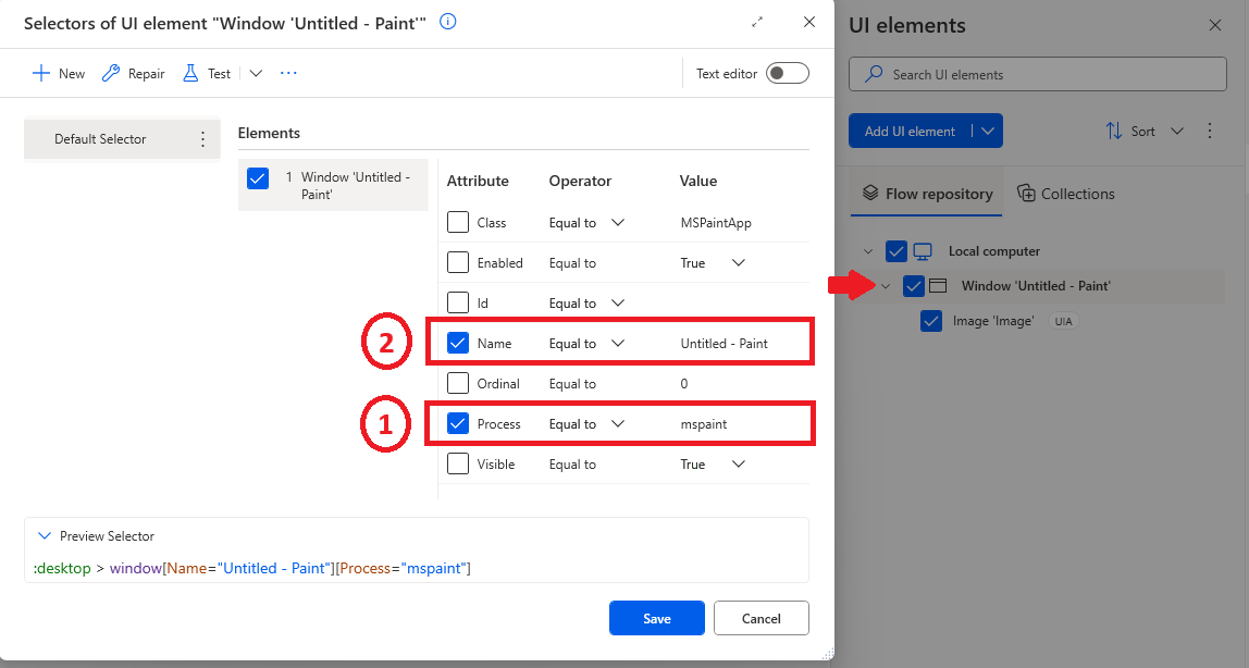 Screen's selector