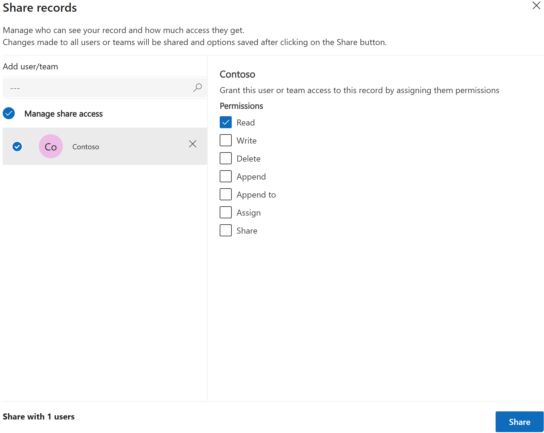 Select the type of permissions Select the type of permissions.