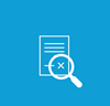 Diagram of a document and a magnifying glass.