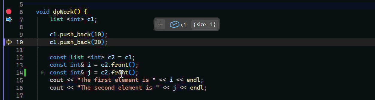 Animation that shows how to edit and continue with the 'Hot Reload' feature in the Visual Studio debugger.