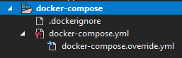 Schermopname van het docker-compose-knooppunt in Solution Explorer.