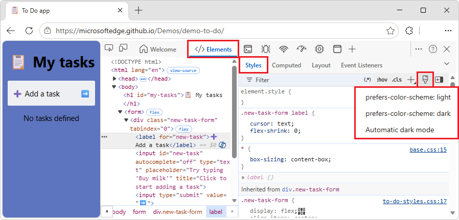 Toggle common rendering emulations