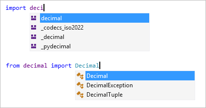 Schermopname van importeren en importeren voltooid in de Visual Studio-editor.