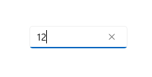 Een invoerveld dat in focus staat met het getal 12.
