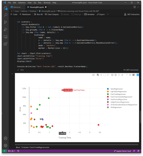 .NET Interactive Notebook med hjälp av ML.NET