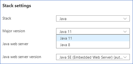 Använd väljaren för att ändra Java-versionen