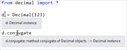 Skärmbild som visar funktionen Snabbinformation i Visual Studio-redigeraren.