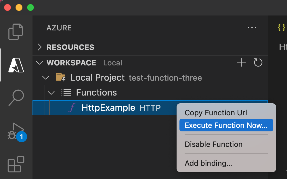 现在从 Visual Studio Code 执行函数