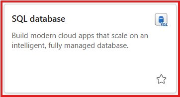 Fabric 中的 SQL 数据库图标的屏幕截图。