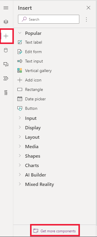 插入组件。