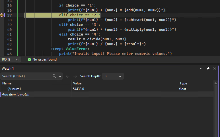 显示 Visual Studio 中 Python 单元测试调试输出的屏幕截图。